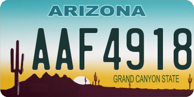 AZ license plate AAF4918