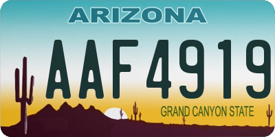 AZ license plate AAF4919