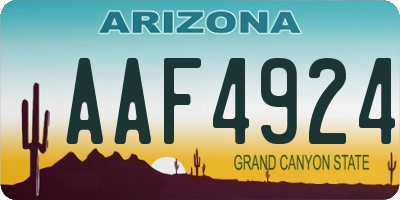 AZ license plate AAF4924