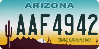 AZ license plate AAF4942