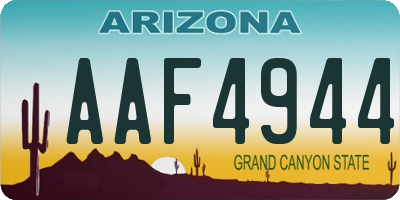 AZ license plate AAF4944