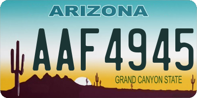 AZ license plate AAF4945