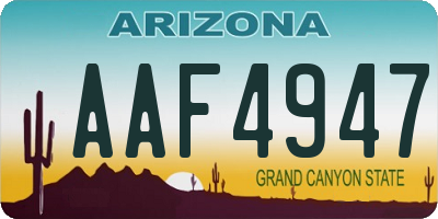 AZ license plate AAF4947