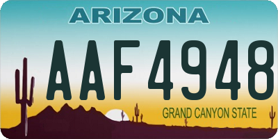 AZ license plate AAF4948