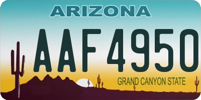 AZ license plate AAF4950