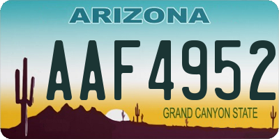 AZ license plate AAF4952