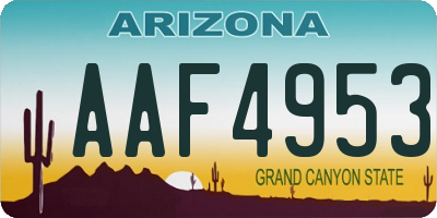 AZ license plate AAF4953