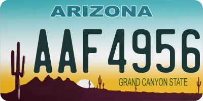 AZ license plate AAF4956
