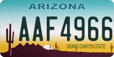 AZ license plate AAF4966