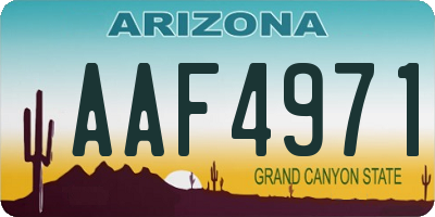 AZ license plate AAF4971