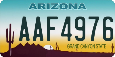 AZ license plate AAF4976