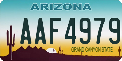 AZ license plate AAF4979