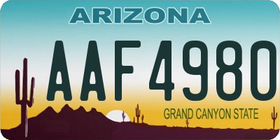 AZ license plate AAF4980