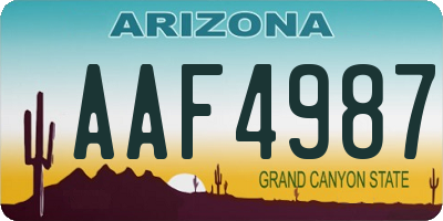 AZ license plate AAF4987