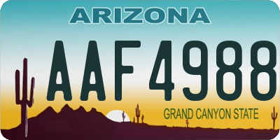 AZ license plate AAF4988