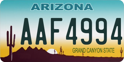 AZ license plate AAF4994