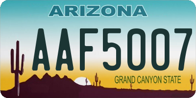 AZ license plate AAF5007