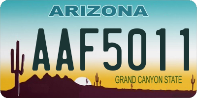 AZ license plate AAF5011