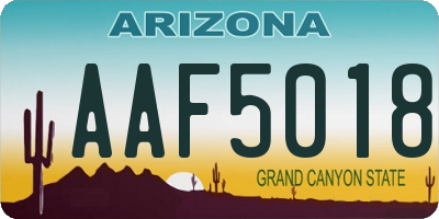 AZ license plate AAF5018