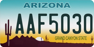 AZ license plate AAF5030