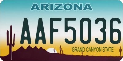 AZ license plate AAF5036