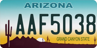 AZ license plate AAF5038