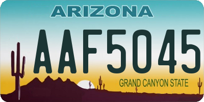 AZ license plate AAF5045