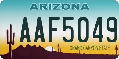 AZ license plate AAF5049