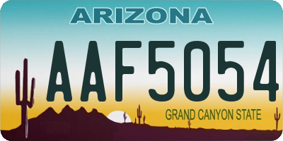 AZ license plate AAF5054