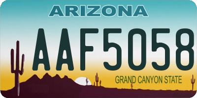 AZ license plate AAF5058