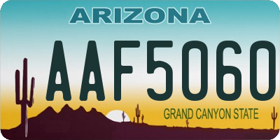 AZ license plate AAF5060