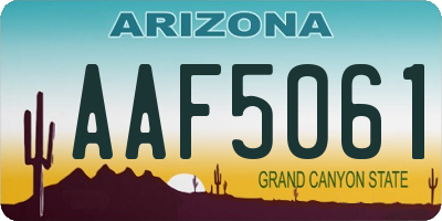 AZ license plate AAF5061