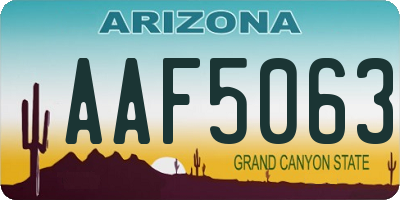 AZ license plate AAF5063