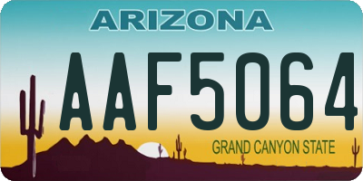 AZ license plate AAF5064