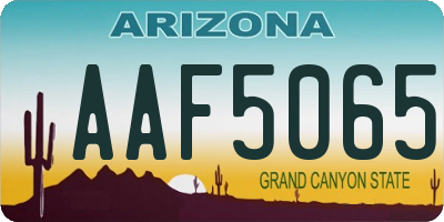 AZ license plate AAF5065