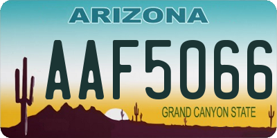 AZ license plate AAF5066