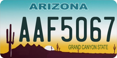 AZ license plate AAF5067