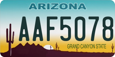 AZ license plate AAF5078