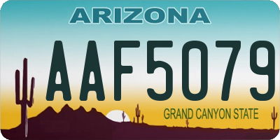 AZ license plate AAF5079