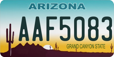 AZ license plate AAF5083