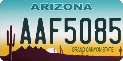 AZ license plate AAF5085