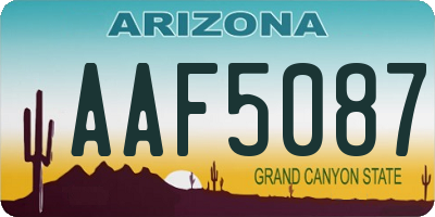 AZ license plate AAF5087