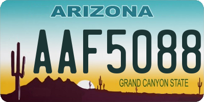 AZ license plate AAF5088