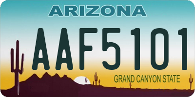 AZ license plate AAF5101
