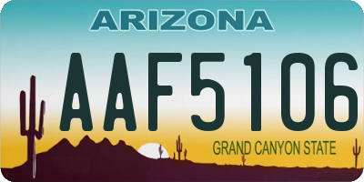 AZ license plate AAF5106