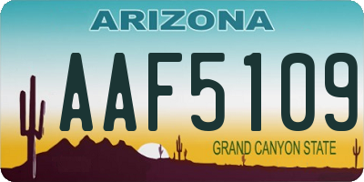 AZ license plate AAF5109