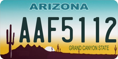 AZ license plate AAF5112