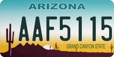 AZ license plate AAF5115