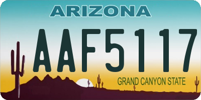 AZ license plate AAF5117