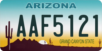 AZ license plate AAF5121